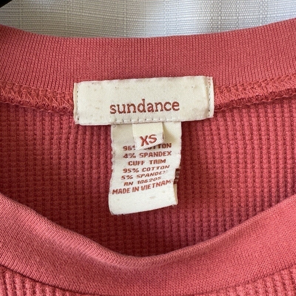 Sundance Top Womens Xs Pink Waffle Knit Stretch long sleeve - Picture 5 of 8